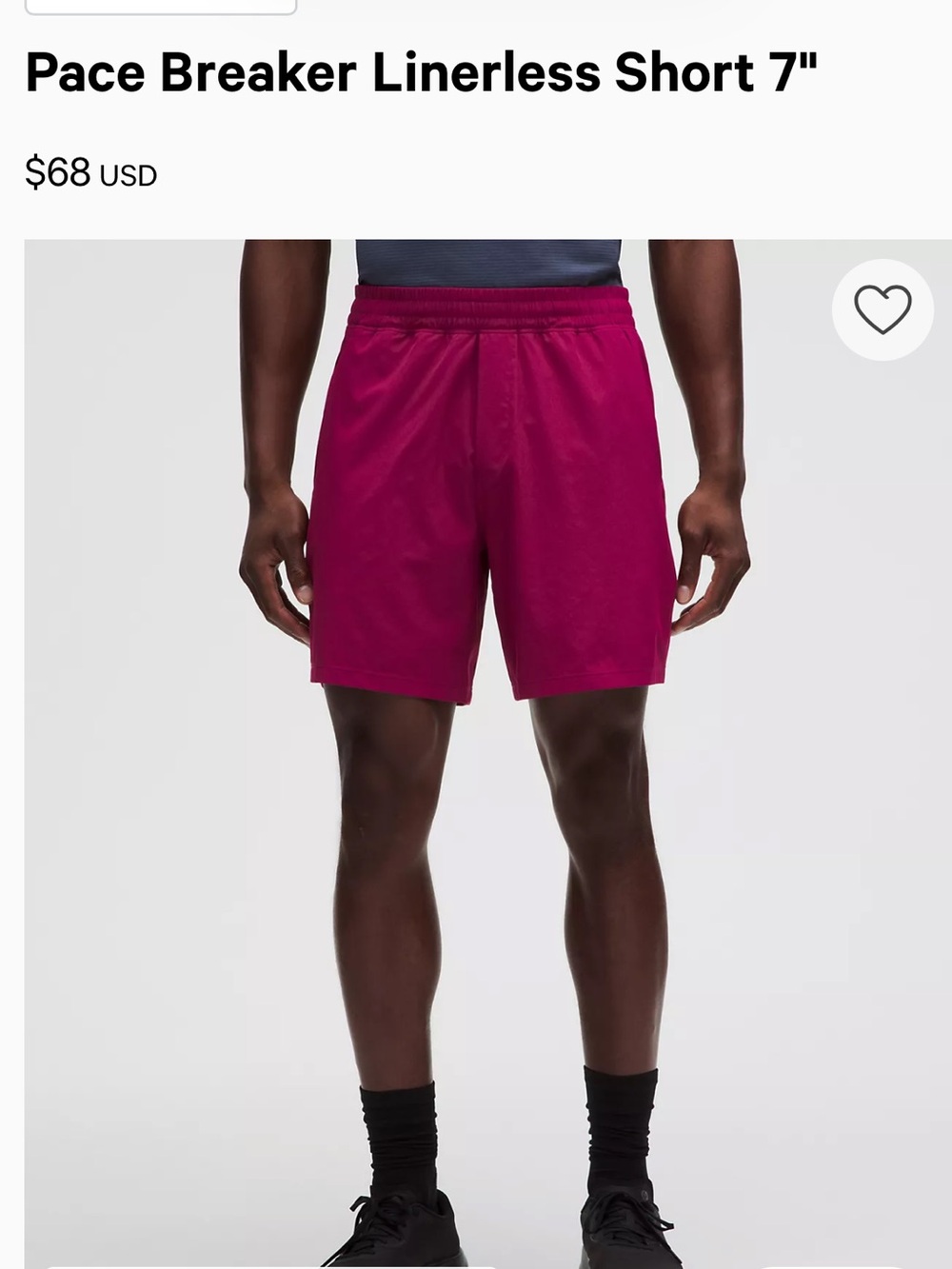 lululemon athletica Men's 7 inch Pace Breaker unlined Shorts